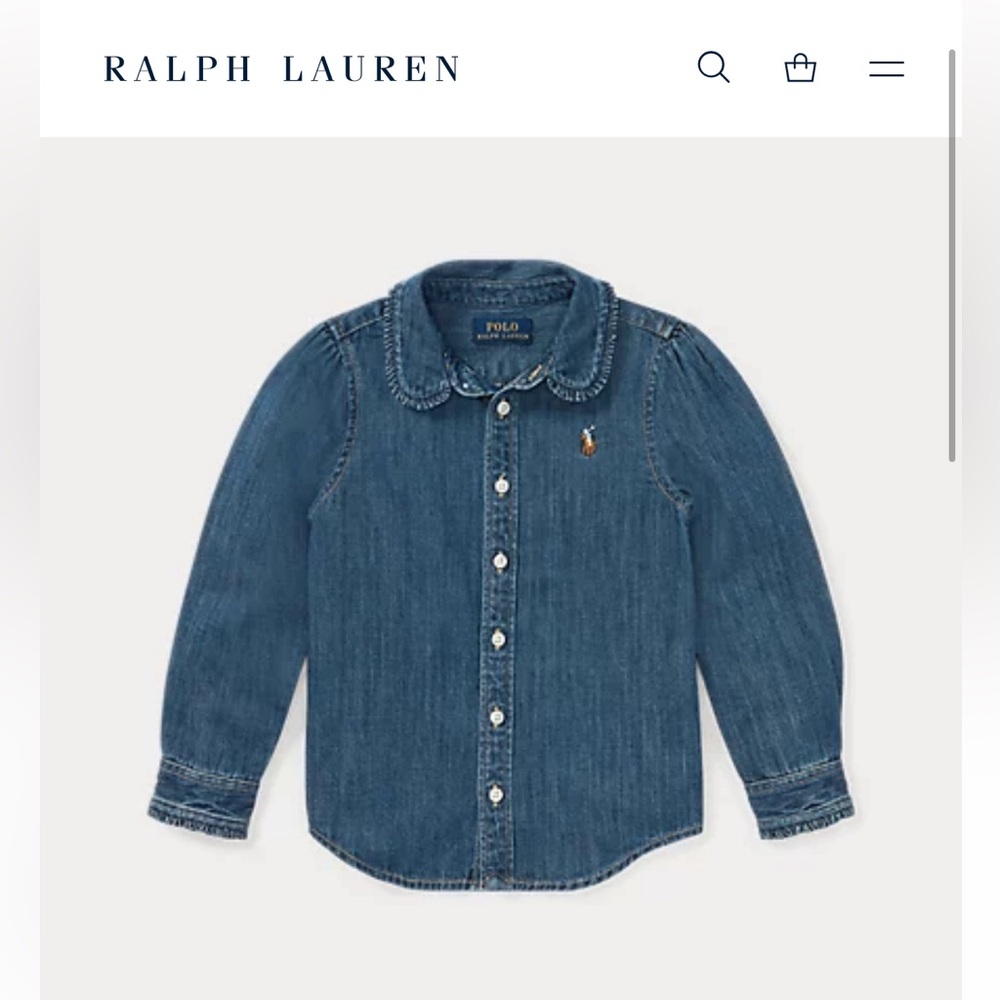 Ralph Lauren polo size 5 ruffled denim shirt for girls